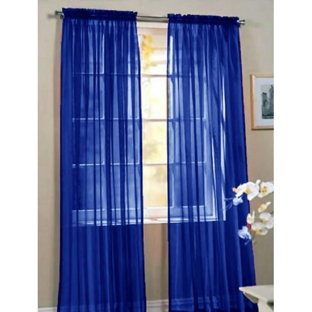 Elegant Comfort® 2 Piece Solid SHEER PANEL with ROD POCKET Window