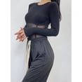 thumbnail image 4 of Camisetas sexys para mujer, de malla con retazos, de manga larga, ajustadas, estilo europeo, ropa de calle picante para chicas, mono elegante con personalidad, de una pieza, 4 of 5