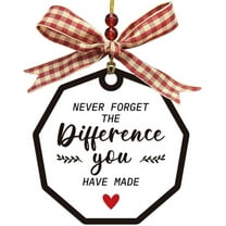 Thank You Gift Acrylic Hanging Sign Plaque Appreciation Gifts Birthday Gifts Handicraft Ribbon Hanging Plaque for Couple Neighbor Friend 3.5x3.5inch