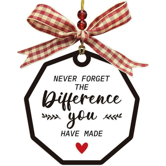 Thank You Gift Acrylic Hanging Sign Plaque Appreciation Gifts Birthday Gifts Handicraft Ribbon Hanging Plaque for Couple Neighbor Friend 3.5x3.5inch