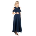 thumbnail image 2 of 24seven Comfort Apparel Maternity Ruffle Cold Shoulder A Line Maxi Dress, 2 of 4