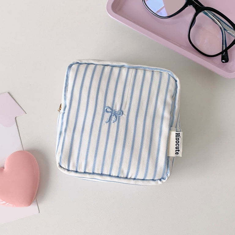 Lectangle Shape Travel Essentials Pouch with Compact Square Shape, Fabric Zip for ...