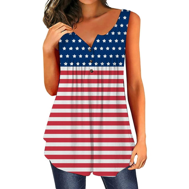 LSLJS Débardeurs à Col Rond pour Femmes Impression Col Rond Bouton Sans Manches Gilet Court T-Shirt Blouse Tops