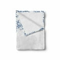 thumbnail image 2 of Vintage Blue Soft Flannel Fleece Throw Blanket, Vintage Style Floral Design with Peony Blossoms Buds and Roses, Cozy Plush for Indoor and Outdoor Use, 50" x 70", Cobalt Blue and White, by Ambesonne, 2 of 6