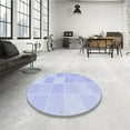 thumbnail image 3 of Ahgly Company Indoor Square Patterned Heavenly Blue Area Rugs, 4' Square, 3 of 6