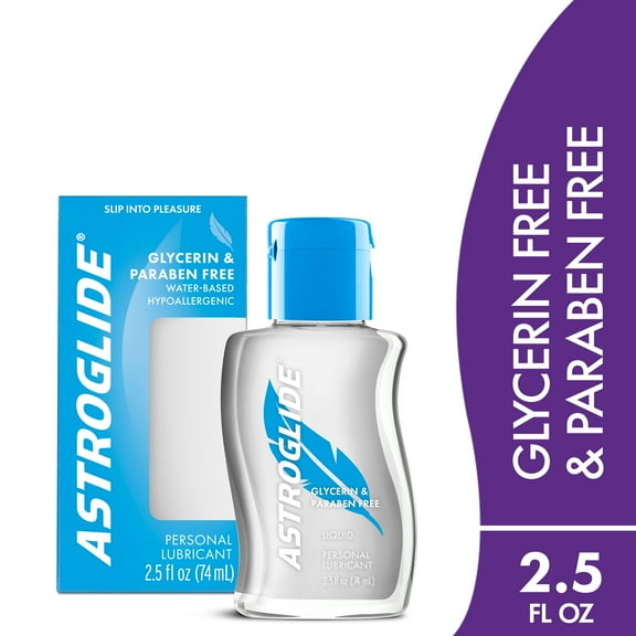 Astroglide Glycerin & Paraben Free Liquid, Water Based Personal Lubricant, Long-Lasting Lube, 2.5 oz