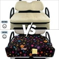 thumbnail image 6 of COEQINE Golf Cart Seat Cushion Cover, Portable Design Folds with Handle, Universal Fit Quilted Comfort Padding with 4 Pockets, for 2/4 Person Seats, Colorful Hippie Flower Musical Notes, 6 of 8