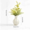 thumbnail image 3 of MMJ Fluted Ceramic Vase Set of 2 Matte Black White Table Centerpiece Home Decor 8.27x5.12x5.12in With Leaves, 3 of 7