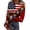 Blue, variant on 250 Anniversary United States Shirt Long Sleeve Flag Print T-Shirt Crew Neck Knit Slim Tee Patriotic Celebration for Women,Navy(XXXL)