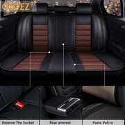 OTOEZ Car Seat Covers Full Set Leather Front and Rear Bench Backrest Seat Cover Set Universal Fit for Auto Sedan SUV Truck