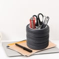 thumbnail image 5 of Grandest Birch 1PC Pen Holder Car Tire Shaped Design Realistic Fine Texture Non-deformation Durable Stationery Desk Holder-Black, 5 of 10