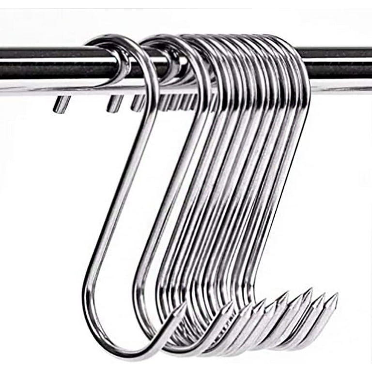 Meat Hooks 3''(10Pack), SUS304 Stainless Steel Butcher Hook Smoking Hooks,  Meat Processing for Hanging, Drying, BBQ, Grilling Sausage Chicken Beef