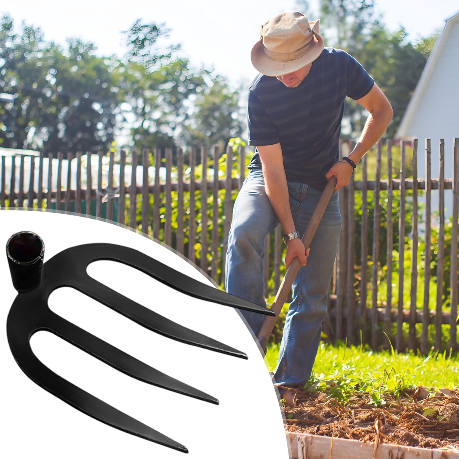 4 Teeth Hand Rake Garden Tool -Soil Tiller Cultivator Weeding Rake without Handle for Effortless Weeds Digging, Soil Loosening, Planting