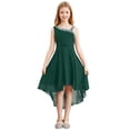 thumbnail image 2 of Miutii Kids Girls Sleeveless Chiffon Junior Bridesmaid Dresses Shiny Sequins Asymmetrical Hem Evening Army Green 8, 2 of 5