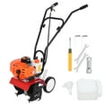 thumbnail image 2 of LA TALUS Mini Tiller,6-inch Working Depth 7.9-inch Working Depth Digging 52cc Petrol Cultivator 2 Stroke 9000RPM 1.2L Fuel Tank Garden Tiller (Orange), 2 of 12