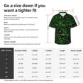 thumbnail image 6 of Lsque Green Bright Web with Spiders pattern Hawaiian Shirt for Men, Unisex Summer Beach Casual Short Sleeve Button Down Shirts-Large, 6 of 9