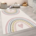 thumbnail image 3 of Paco Home Kids Rug with Rainbow & Hearts in Pink Cream - 2'8" x 4'11" (3'x5'), 3 of 5