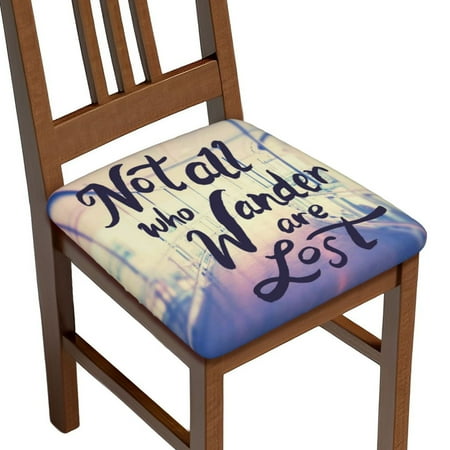 

Salelf Not All Those Who Wander Are Lost Seat Covers for Dining Room Chair Set of 4 Stretch Fit Removable Washable Chair Seat Cushion Protector Slipcover for Kitchen Office