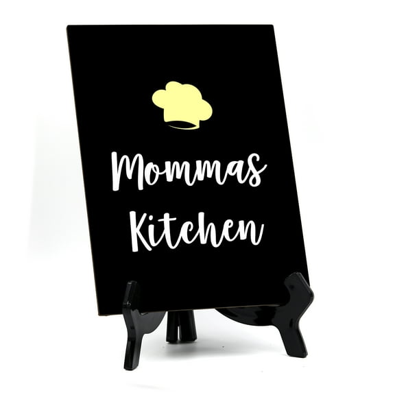 Signs ByLITA Mommas Kitchen, Table Sign, 6" x 8" (Black)