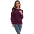 thumbnail image 3 of Women's Fall Puff Long Sleeve Tunic Tops Pleated Crew Neck Shirts Blouses Casual Loose T-Shirts, 3 of 6