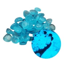Clearance! Decor Stone Glow in The Dark Pebbles for Aquarium Decor, 300Pcs Luminous Stones for Fish Tank Land scape, Home Garden Aquascaping, Modern Glowing Rocks for Adults Night Light Lake Blue