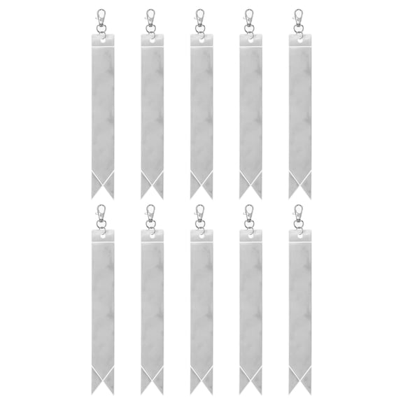 Uxcell Safety Reflector, Reflective Tags Pendant Safety Keychain Gear with Clip 8.7" & Silver & 10Pcs - Fitting For(Keychain/Purses/Backpack/Wheelchairs Cycling/Running/Walking)