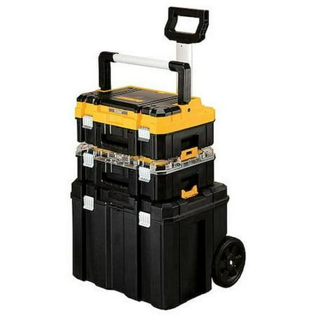 Dewalt TSTAK 3-Piece Modular Mobile Tower, Multi, Black/Yellow, 20-1/2 in W x 17 in D x 29 in H