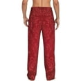 thumbnail image 3 of Sigee Vintage Burgundy Print Men's Pajama Pants - Soft Lounge Sleep Bottoms with Elastic Waistband and Pockets-X-Large, 3 of 9