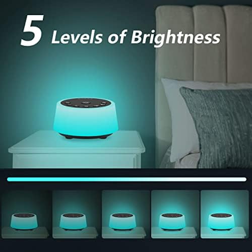Sound Machines with 10 Colors Night Light 25 Soothing Sounds and Sleep White Noise Machine 32 Volume Levels 5 Timers Adjustable Brightness Memory Function for Adults Kids Baby Black