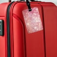 thumbnail image 5 of Light Pink Faux Glitter Faux Leather Travel Luggage Tag, 5 of 7