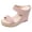 Pink, variant on Womens Plaid Platform Wedge Slides Open Back Dressy Sandals Ladies Fashion Casual Leather Open Toe Espadrilles Chunky Heels Slip on Summer Mules Shoes Pink Size 6.5