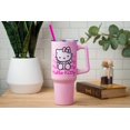 thumbnail image 5 of Silver Buffalo Sanrio Hello Kitty - Vaso de acero inoxidable con asa y pajita, cabe en portavasos estándar, 40 onzas, 5 of 5
