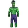 thumbnail image 3 of Marvel Hulk Costume for Boys, Size 4 Green, 3 of 5