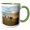 Green/White, variant on 3drose, Surfers on Chesterman Beach, Tofino, Vancouver Island, B.c., Canada, 11oz Two-tone Blue Mug