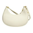 thumbnail image 1 of Women Shoudler Bag Solid Color Smooth Faux Leather Underarm Bag Crescent Shape Adjustable Strap Large Capacity Zipper Closure Lady Handbag, 1 of 11