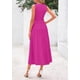 thumbnail image 2 of Vestido PRETTYGARDEN sin mangas línea A plisado midi rosa talla S, 2 of 8