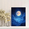 thumbnail image 2 of Qisvanset 12x16 Inch 2D Flat Framed Canvas Art, Glowing Full Moon Starry Cloud Mystical Nature Inspired Home Wall Decor, 2 of 5