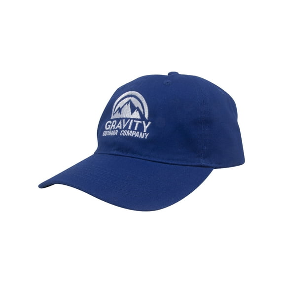 Gravity Outdoor Co. Unstructured Hat - Royal - White Logo