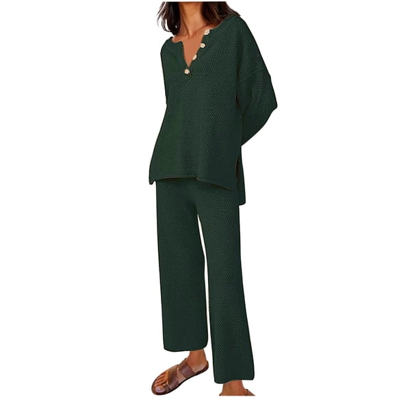 Aqestyerly Two Piece Sets for Women Women Outfits Oversized Loungewear Loose Slouchy Set 2023 Fall Sweatsuit Matching Lounge Sets