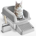 thumbnail image 5 of 6 in Deep Cat Litter Box Odor-Free Litter Box with Filtering Foot Board, 5 of 6