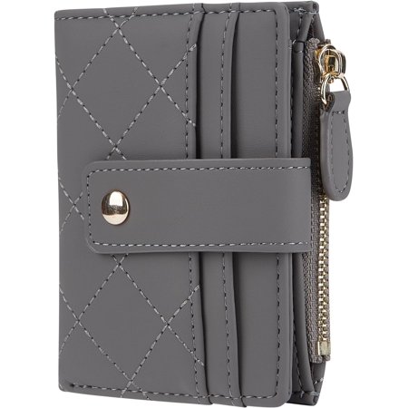 Women s Cute Leather Card Holder Small Compact Bifold Wallet with Zip Pocket