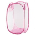 thumbnail image 6 of Foldable Up Easy Open Mesh Laundry Clothes Hamper Basket for College Dorm (Pink), 6 of 6