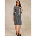 thumbnail image 3 of DARING DIVA Women's 2 Piece Tweed Skirt Set Suit Jacket Pencil Skirt L Black, 3 of 6