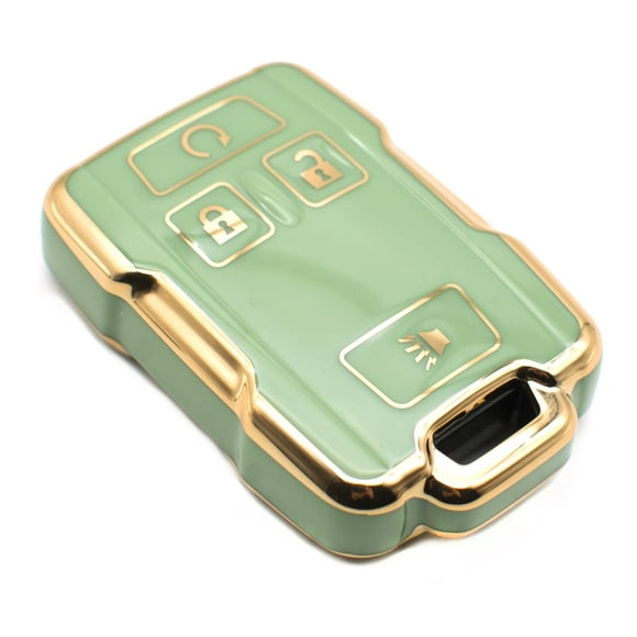 FEYOUN Key Fob Cover Compatible with Chevy Chevrolet Colorado Silverado Silverado Suburban Tahoe GMC Canyon Sierra 1500 2500 3500 HD TPU Remote Keyless Key Fob Case Protection Shell Accessories, Green
