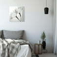 thumbnail image 2 of ZHONGYUTONG Dandelion Canvas Wall Art Black White Flower Painting Floral Closeup Picture Print for Living Room Decor Framed (28.00" x 28.00"), 2 of 5