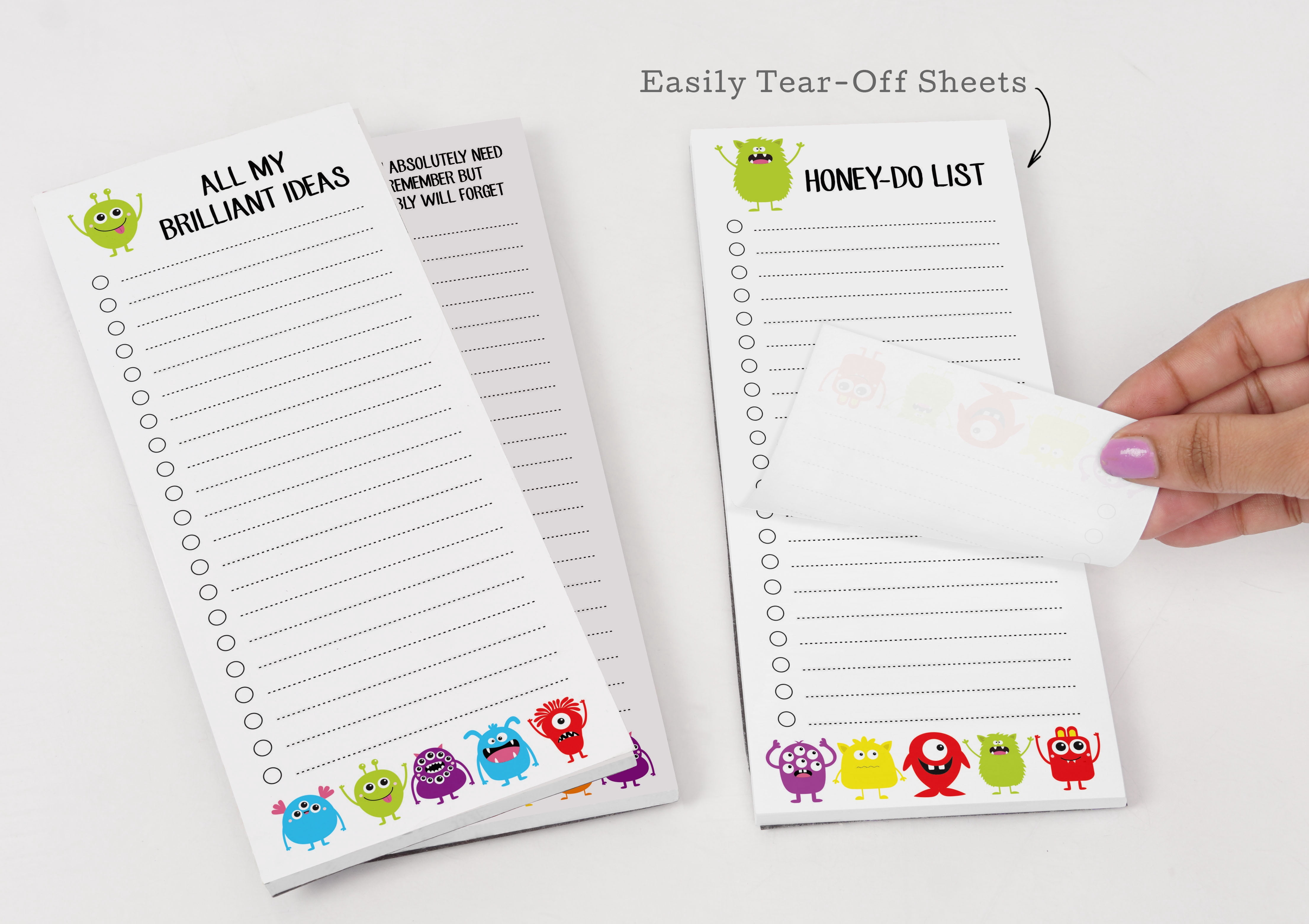 Inkdotpot Pack of 3 Magnetic Fridge To-Do List Notepads- Magnetic Memo Pads For Refrigerator-(50 Sheets Each)-Q8