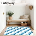 thumbnail image 3 of ODIKA 4'x6' Machine Washable Non-Slip Area Rug, Wave Artistry Handwoven Rag High Traffic Rug, Blue, 599434, 3 of 7