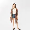 thumbnail image 4 of Women' Long Kimono Loose Lightweight Breathable Flowy Open Front Tops - Red, 4 of 7