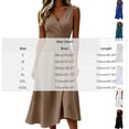 thumbnail image 2 of Bxsruta Womens Midi Dress V Neck Sleeveless Flowy Casual Pleated Dresses for Women Summer Cocktail Party, 2 of 5