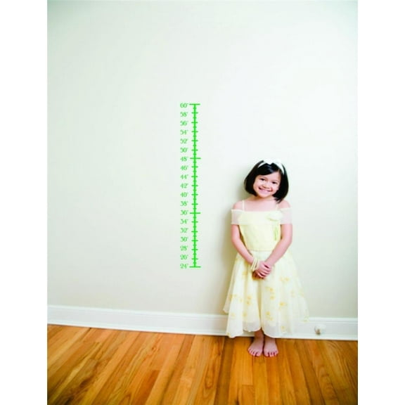 Growth Chart Green Picture Art - Kids Bed Room - Peel & Stick Sticker - Vinyl...